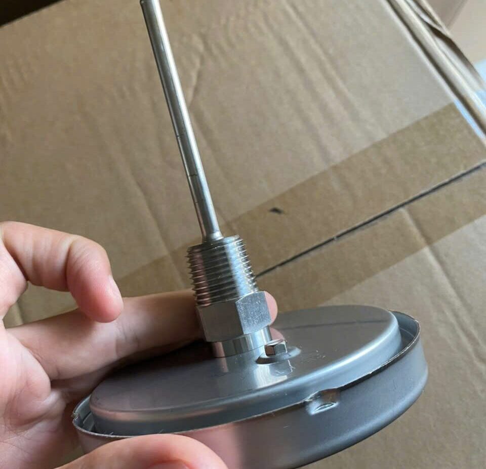 Đồng hồ nhiệt độ ITALY, phi 100mm, ty đo dài 100mm, Full Inox 316, 0-50 độ C